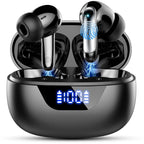 Kabellose Kopfhörer, Bluetooth 5.3 Stereo-Ohrhörer In-Ear mit 4 ENC Mikrofon für klare Anrufe, Geräuschunterdrückende Ohrstöpsel, 48 Stunden Akkulaufzeit.