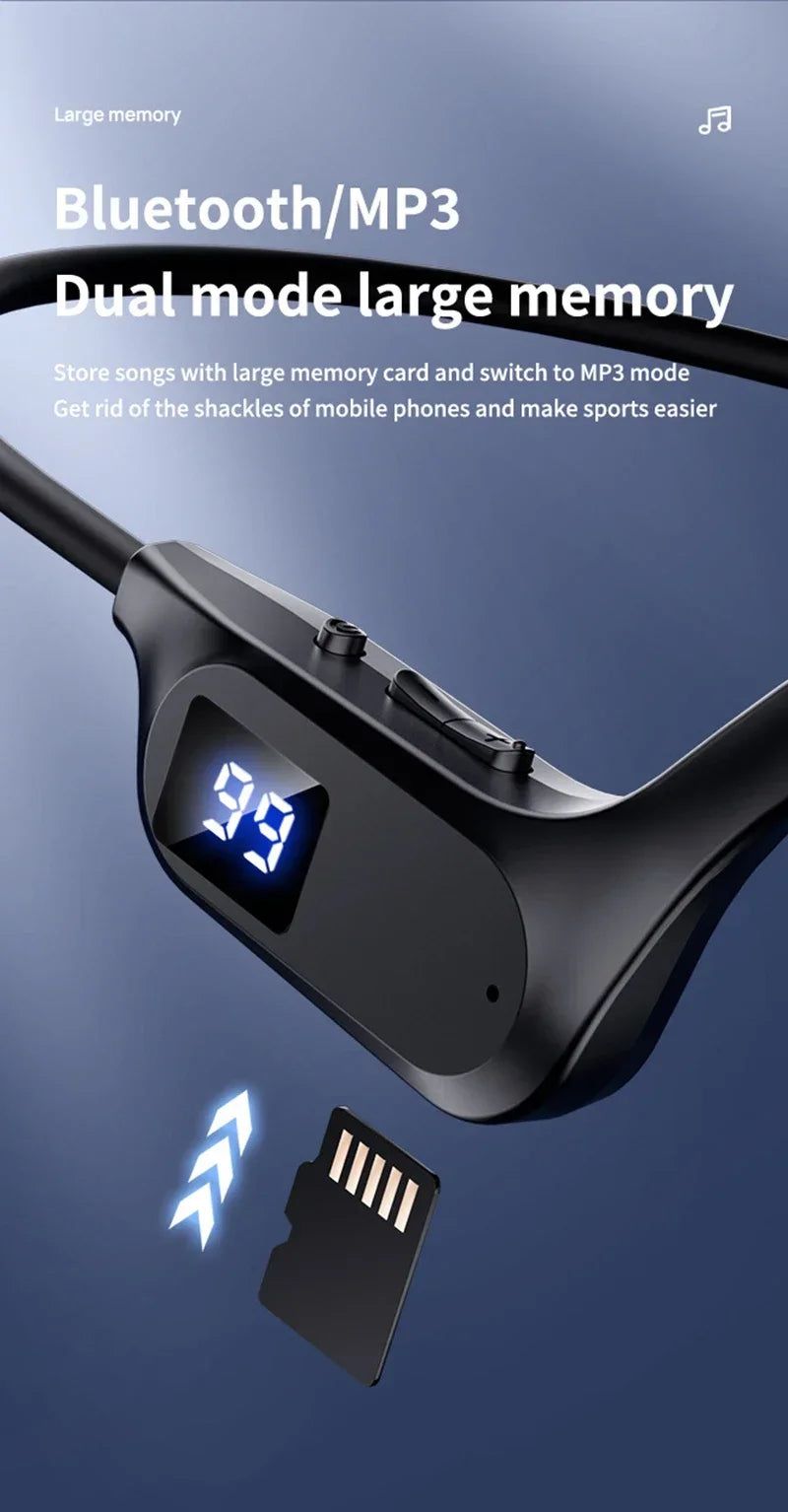 OnePlus Kabellose Knochenschall-Kopfhörer Bluetooth Kopfhörer Sport Schwimmen Bluetooth-kompatibel Kopfhörer Freisprechfunktion mit Mikrofon
