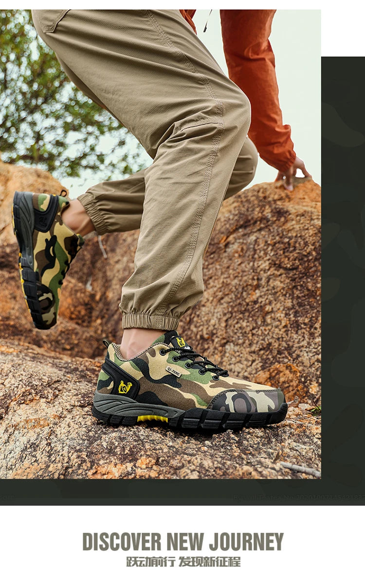 Men Casual Shoes Summer Outdoor Sneakers Women Footwear Trainer Camouflage Shoe Anti Slip Wear-Resistant Hiking Footwear