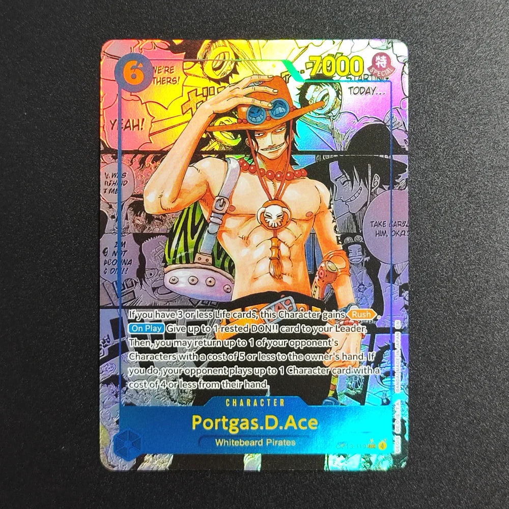 28 Stil DIY ONE PIECE CARD Game Luffy Sanji ACE Zoro Shanks Nami Teach Sabo Manga Alt Art SEC Englische Sammlung Anime Karten