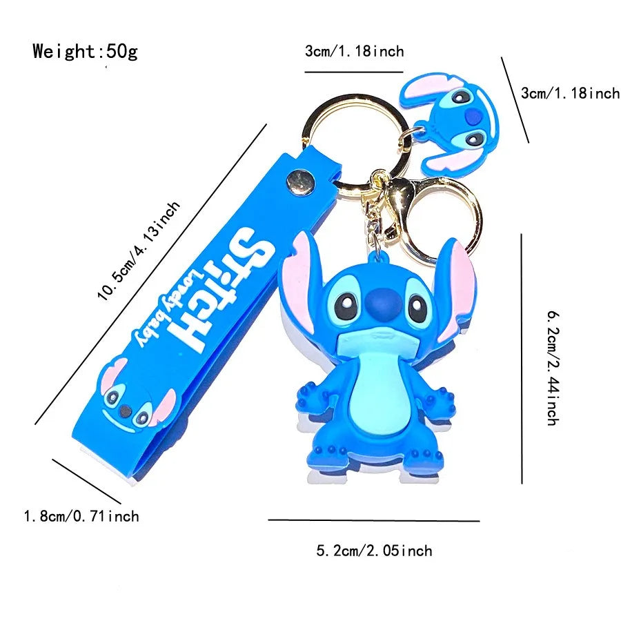 Brand New Red Stitch Keychain Bandai Stitch Figure Doll Keyring Bag Pendent Car Ornaments Key Accessories Kids Toy Xmas Gifts