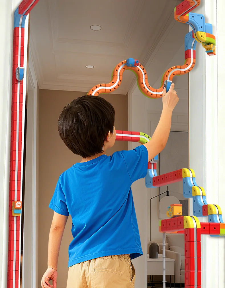 Magnetisches Bullet Train Set für Kinder mit elektrischer Lokomotive, DIY-Gleisbausteinen, pädagogischem MINT-Bauspielzeug, Geburtstagsgeschenk