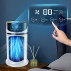 Tragbarer Klimaanlagen-Tischventilator, Sprühbefeuchter, Luftkühlungsventilator, Zeitschaltung, zirkulierender Wind, leiser elektrischer Ventilator für Zuhause und Büro
