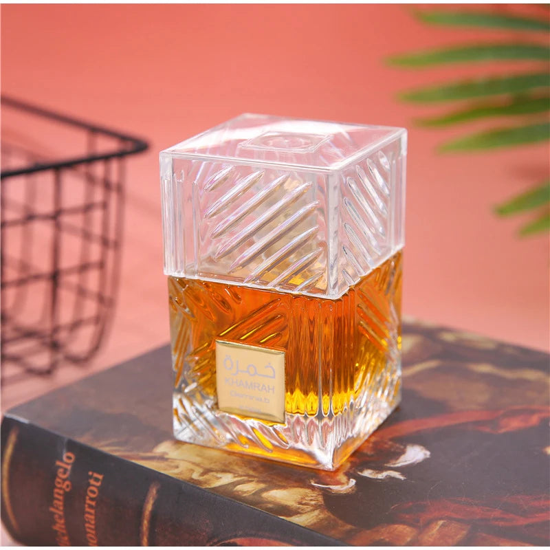 Khamrah Duft Parfüm Eau De Toilette Geschenkbox 100ml Unisex Arabischer Oud Duft Gourmand Duft Langanhaltendes Parfüm für Unisex