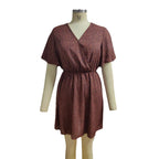 2024 Europa und die Vereinigten Staaten Frühling und Sommer neues Damenkleid Druck V-Ausschnitt Kurzarm Freizeit lockeres Kleid Frauen