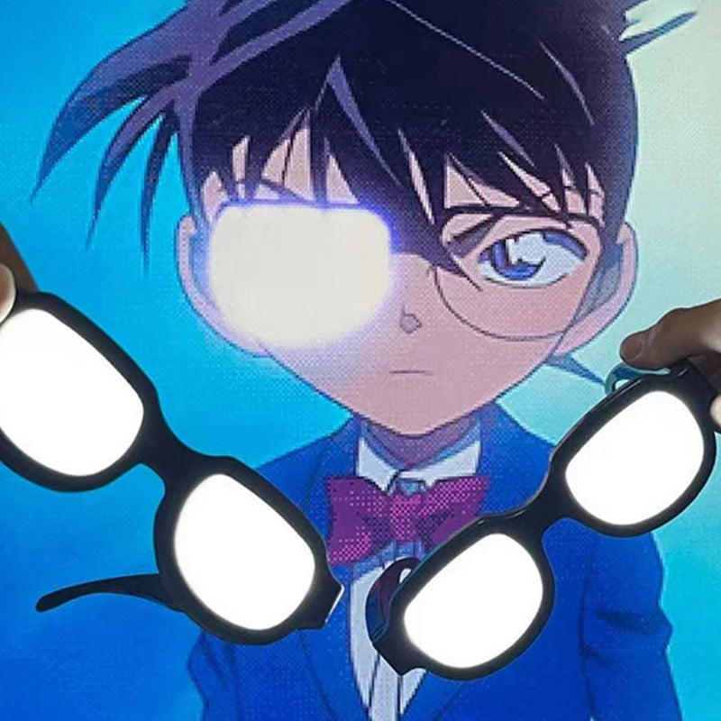 Japan Anime Detektiv Conan LED-Leuchtbrillen Farbwechsel lustige Leuchtbrillen Crossdresser-Brillen Cosplay Männer Neuheiten-Kostüme