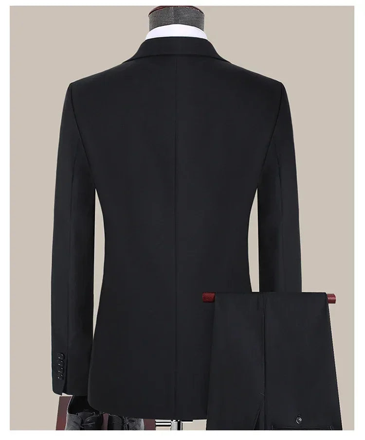 S-7XL Anzug Neu (Sakko + Weste + Hose) Koreanische Version der Slim-Fit-Arbeitskleidung Mode Business Herren Freizeit Hochzeits Gentleman-Anzug
