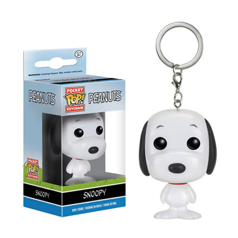 Neu eingetroffen FUNKO POP Pocket Schlüsselanhänger Peanuts Snoopy mit Hut neuer Snoopy Schlüsselanhänger mit Box Actionfigur Spielzeug für Ornamente