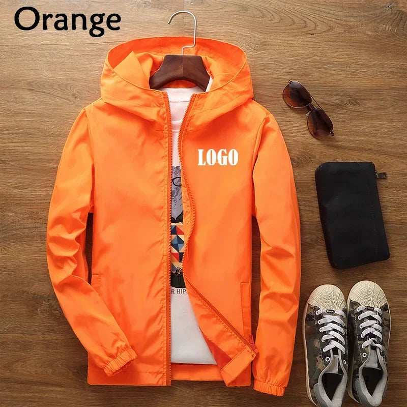 Maßgeschneiderte Reise-Team Zipperjacke, Kapuzen-Unisex-UV-beständige, wasserdichte Jacke für Herren und Damen, Oberbekleidung, Frühling, Sommer,