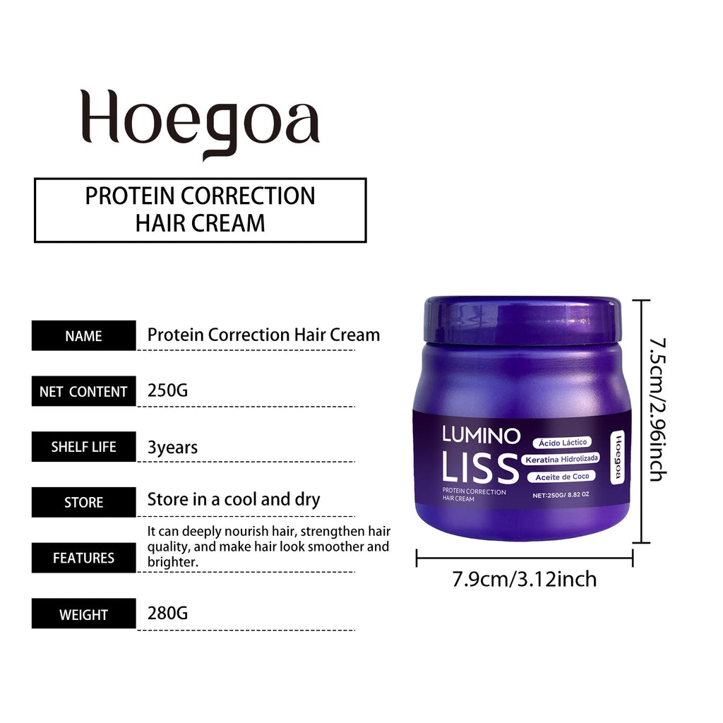 250g Keratin-Glättende Haarmaske Haare wiederherstellen, weicher machen, Glanz verleihen, Glätteisen Tiefenreparatur-Conditioner für trockenes, geschädigtes, krauses Haar