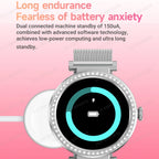 Fashion Zircon Smartwatch 1,46" AMOLED Bildschirm 5.4 Bluetooth Anruf Herzfrequenz Temperaturüberwachung Damen Smartwatch Schrittzähler
