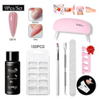 24-teiliges Set 20ml Poly Nail Extension Gel Kit Mini-UV-Lampe Versiegelung mit Basislack Überlack Professionelles Poly-UV-Nagelgel-Kit Starter-Kit