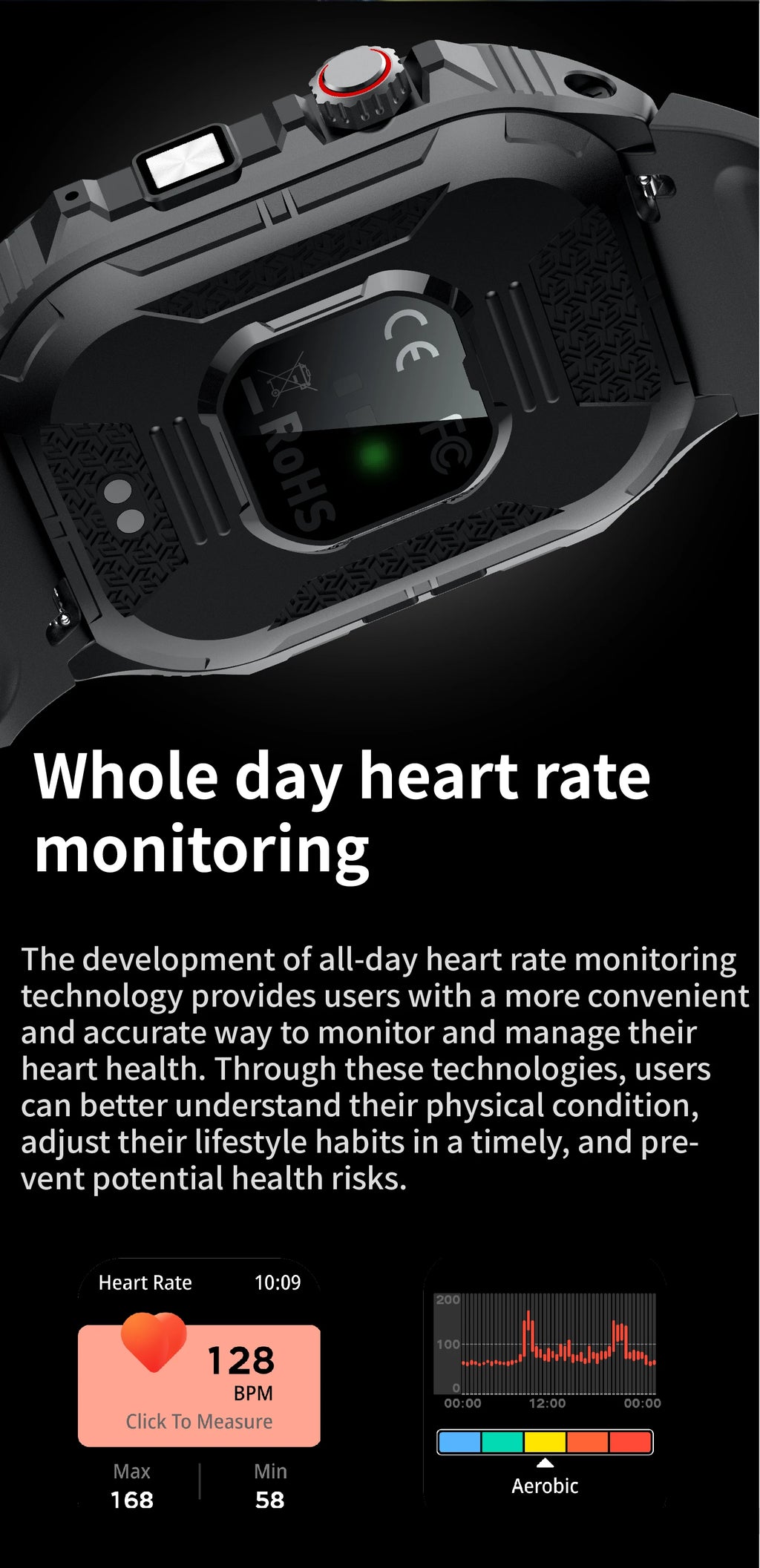 Elektronische Smartwatch BT-Anruf Herzfrequenzmesser Smartwatch Fitness Tracker Wasserdichte Sportuhren für Männer Frauen Android 2026