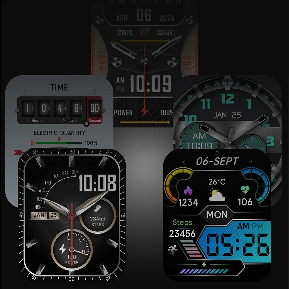 Elektronische Smartwatch BT-Anruf Herzfrequenzmesser Smartwatch Fitness Tracker Wasserdichte Sportuhren für Männer Frauen Android 2026