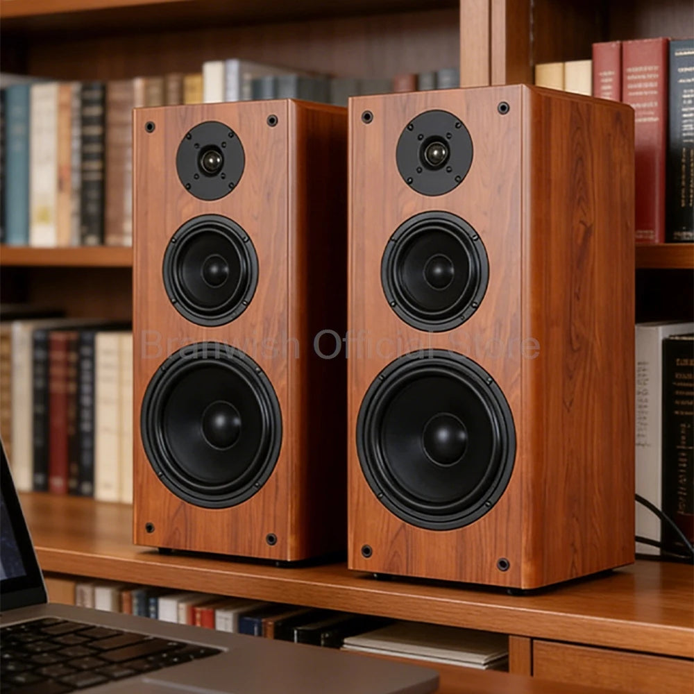 Hochleistungs-Passivlautsprecher, 8 Zoll, Standlautsprecher, 3-Wege-Heim-Audiosystem, 90 dB Empfindlichkeit, Hifi-Holzlautsprecher, ein Paar