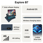 Bigme B7 E-Book-Reader, 7-Zoll-Farb-E-Ink-Bildschirm elektronisches Buch, 300 PPI, Android 14 OS, 8 GB + 128 GB, ePaper-Tablet mit 4G-Anruffunktion
