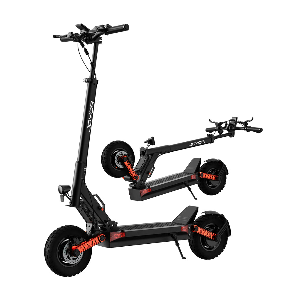 JOYOR S10-S-Z E-Scooter 60V 18Ah Doppelmotor 2000W 10 Zoll Reifen Erwachsenen E-Scooter Schwarz Höchstgeschwindigkeit 65km/h Reichweite 70-85km