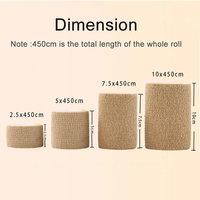 10 Rollen Medizinischer Klebeverband Elastisches Atmungsaktives Sport-Selbstklebeband Beige Wickelband für Finger Handgelenk Knöchel Erste Hilfe