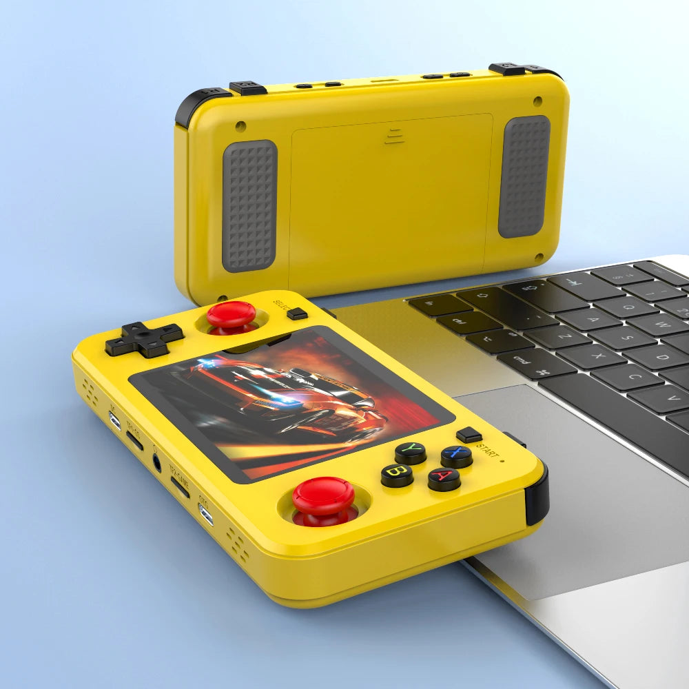 BOYHOM Grünes R36H Retro-Videospielkonsole 3,5 Zoll IPS-Bildschirm RK3326 3000 mAh Offenes Linux-System Tragbarer Player 64GB 128GB