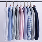 100 % Baumwolle Oxford Herrenhemden Langarm Kariert Weich Regular Fit Festliches Hemd Tasche Sozial Bluse Herrenkleidung S-7XL