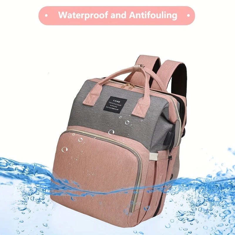 Wickeltasche Leichtgewicht Tragbares Klappbett Großraum-Reise-Maternity-Taschen Baby-Rucksack Weibliche Mama-Ausgehtasche