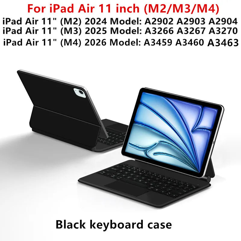 TouchPad Magic Keyboard für iPad Air 11 13 M4 2026 M3 M2 iPad 10 10. Gen. Air 4 5 6 iPad Pro 11 12,9 13'' M5 M4 Smart Cover Hintergrundbeleuchtung