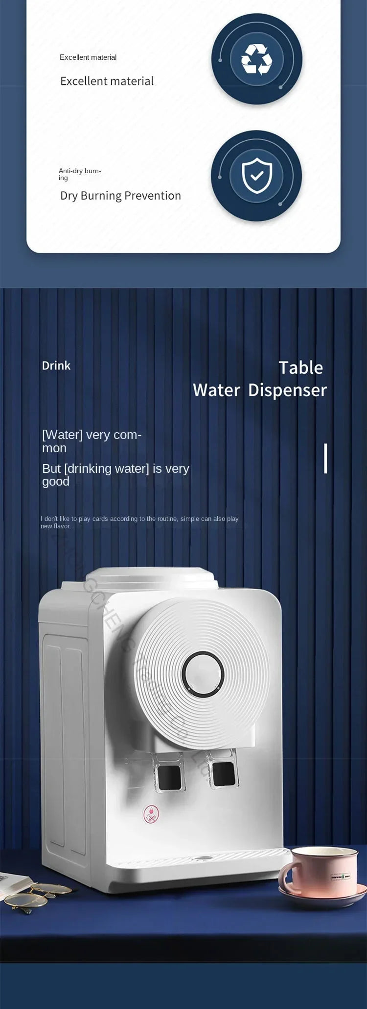 Tisch-Wasserspender Kleiner Haushaltsautomatischer Intelligenter Neuer Heizungs-Mini-Desktop für Büro und Wohnheim