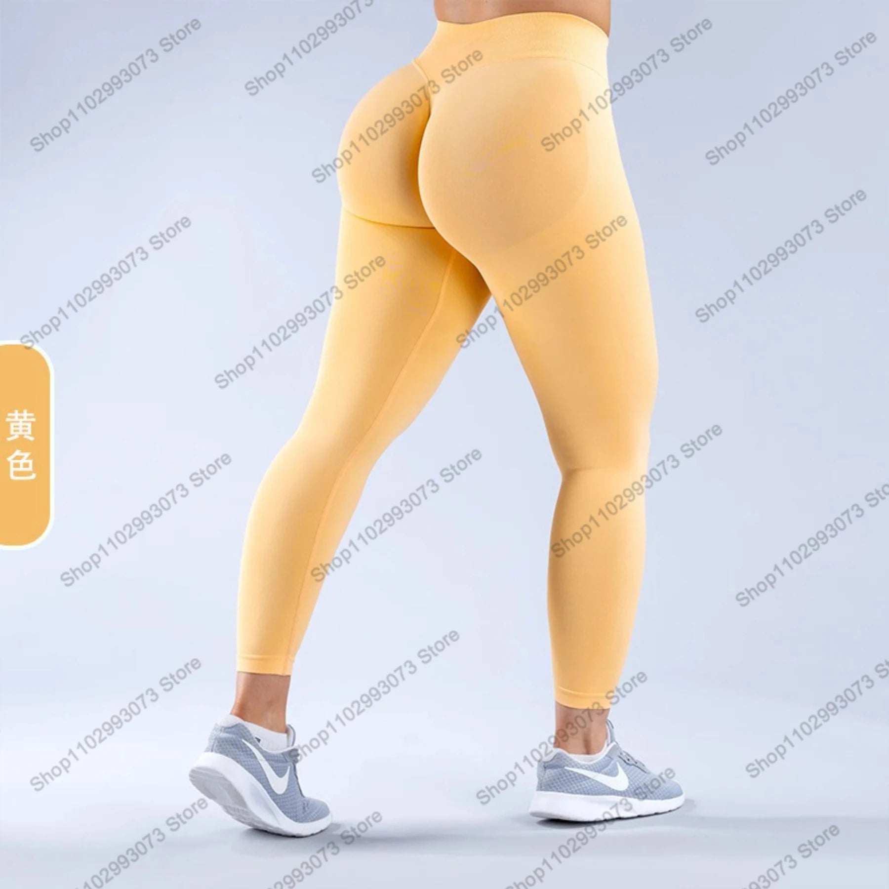 Damen High Waist Nahtlose Yoga Leggings Bauchkontrolle Po-Lifting Workout Hose Weiche Athletic Leggings für Fitnessstudio Fitness Laufen