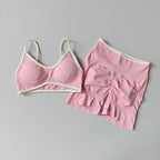 2-TEILIGER Yoga-Anzug Nahtlos mit Brustpolster Enge Sport-BHs und High-Waist-Shorts zum Draußen Tragen, Laufen, Training, Fitness, Yoga-Set