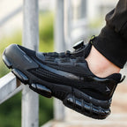 Herren Arbeitsschuhe Drehverschluss-Arbeitssneaker Schutzschuhe Industrie-Sicherheitsschuhe Durchtrittsicher Anti-Smash Stahlkappen-Schuhe