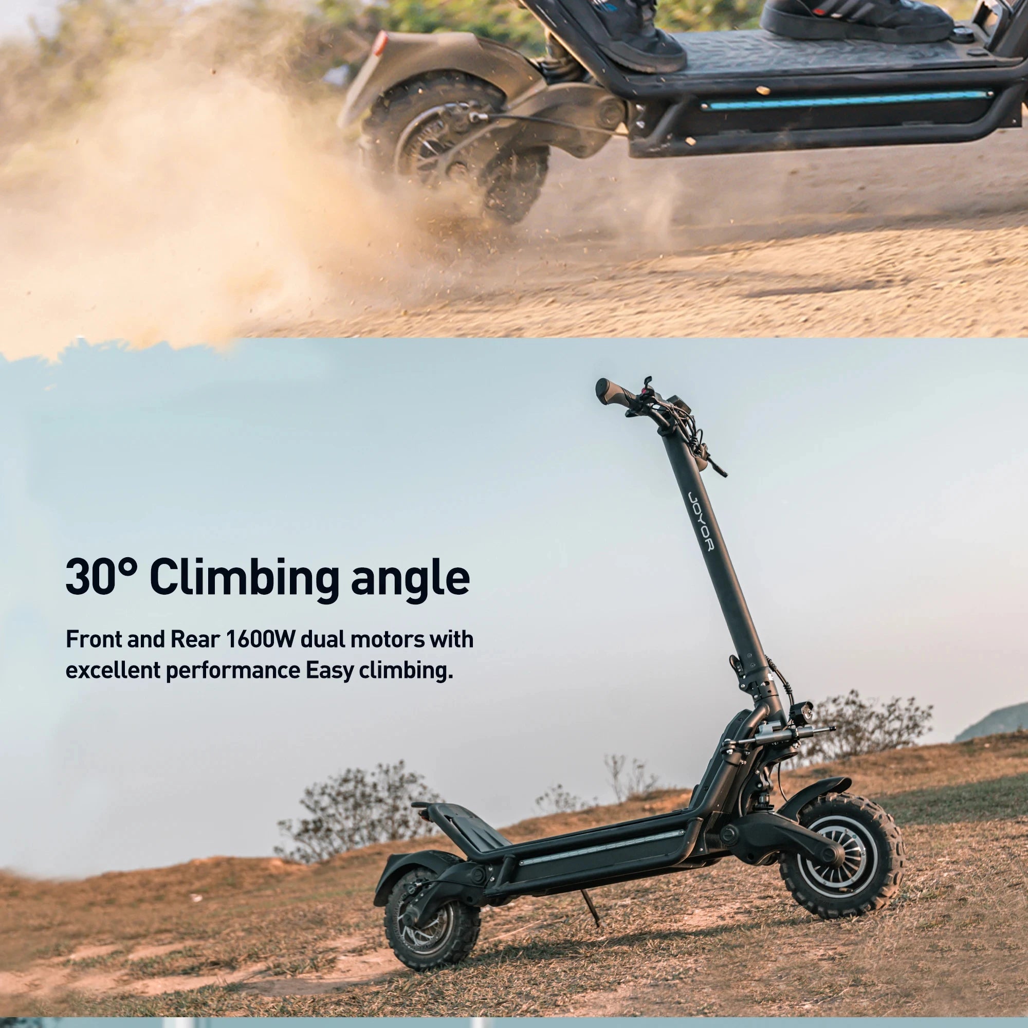 JOYOR E6-S Erwachsenen-Elektroroller 3200W Motor 60V31.5AH Akku Offroad-EScooter NFC-Entsperrung Hydraulische Bremse Klappbarer E-Scooter