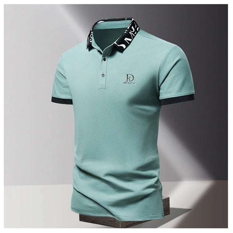 Sommer Herren-Poloshirt modisches Eisseide schnell trocknendes Kurzarm-T-Shirt einfarbig locker sitzendes Businesskragen-Oberteil