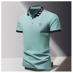 Sommer Herren-Poloshirt modisches Eisseide schnell trocknendes Kurzarm-T-Shirt einfarbig locker sitzendes Businesskragen-Oberteil