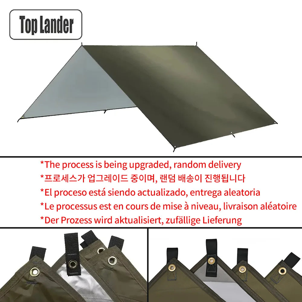 Campingplane Wasserdichtes Zelt Touristenmarkise Schatten Gartenüberdachung Strandsonnenschutz Outdoor Ultraleichter Sonnenschutz Wandern Rucksackreisen