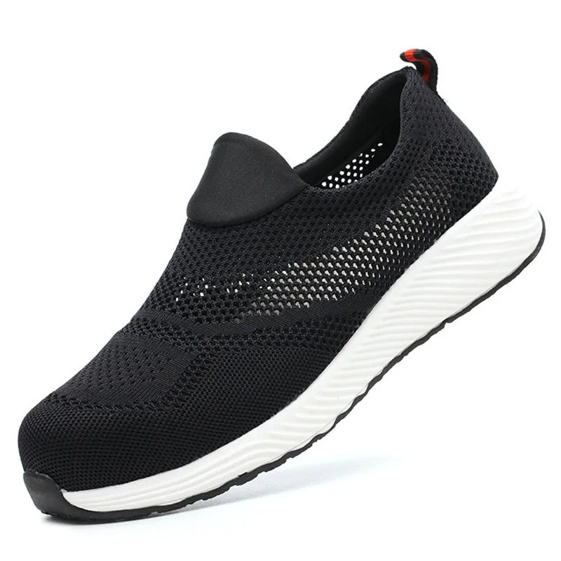 Sommer Mesh Leichte Arbeitssneaker Stahlkappe Schutzarbeitsschuhe Herren Damen Atmungsaktive Bauschuh Arbeitsstiefel Herren