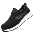 Sommer Mesh Leichte Arbeitssneaker Stahlkappe Schutzarbeitsschuhe Herren Damen Atmungsaktive Bauschuh Arbeitsstiefel Herren