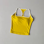 Sport- und Fitnessweste mit Brustpolster Sommer Stoßfest Schönheitsrücken Nude Feeling Anzug Pilates Training Yoga Top Yoga Kleidung