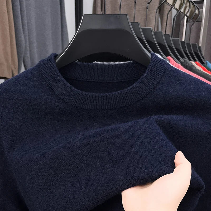 2025 Neuer Herren-Freizeitpullover Rundhals Langarm Strickpullover Rautenmuster Mode Vielseitiges Oberteil 2029