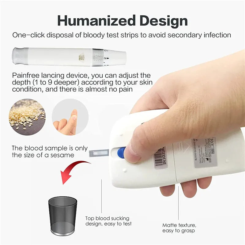 Sinocare Safe Accu2 Blutzuckermessgerät Blutzucker Testkit Diabetes Heim-Glukometer mit 50 Teststreifen oder nur Teststreifen