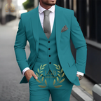 Herren Khaki 3-teiliger Anzug Klassischer spitzer Revers Business Formal Hochzeit Bräutigam Slim Fit Eleganter Gentleman-Stil Mode Blazer