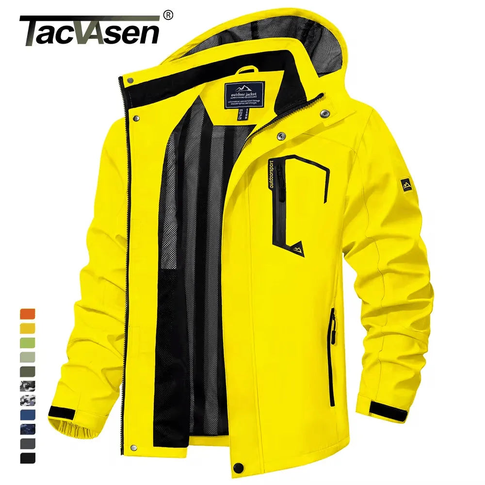 TACVASEN Spring Autumn Lightweight Jackets Mens Mesh Lined Waterproof Rain Jacket Outdoor Fishing Hiking Jacket Male Windbreaker Hauptbild