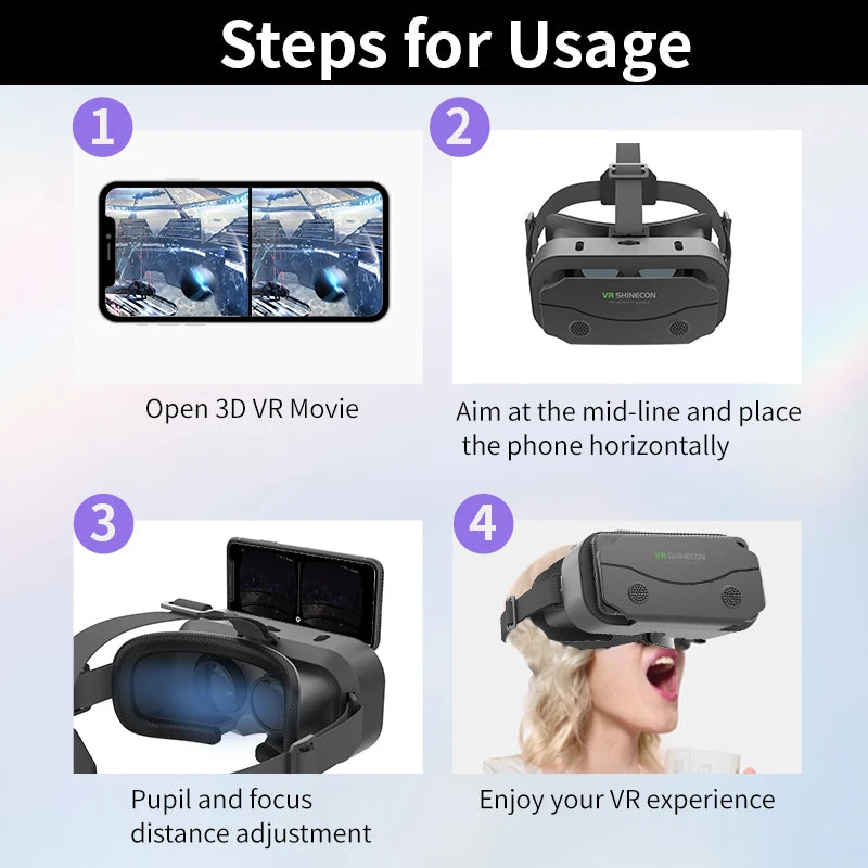 VR Brille Virtual Reality Headset Viar Geräte Helm 3D Linsen Smart Goggles Für Smartphones Telefon Mobile Gogle Spiel Zubehör