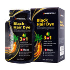 30ml/500ml 3-in-1 Schnell-Haarfärbeshampoo Naturschwarz Kräuter-Haarfarbe Feuchtigkeitsspendend Milde Haarfärbe-Pflegespülung Haarpflegeprodukte