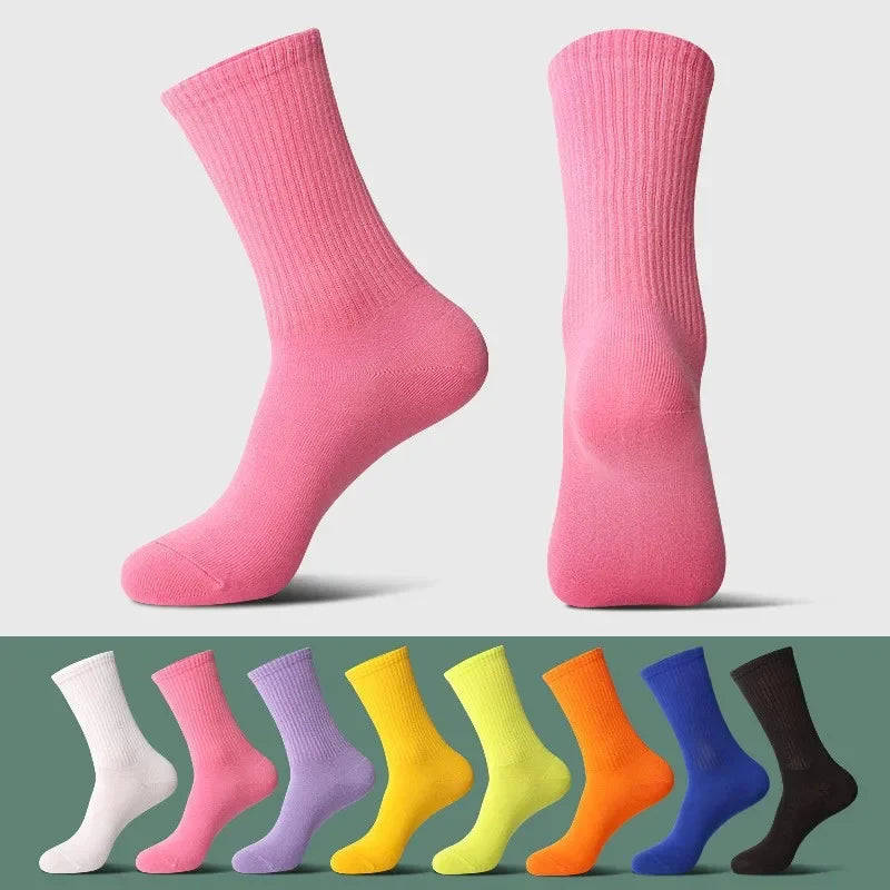 33 Farben Sommer Baumwolle Weiche Socken Fröhlich Bunte Damen Mid-Tube Strümpfe Modetrend Rot Grün Knöchelsocken Herbst Strumpfwaren Zweitbild
