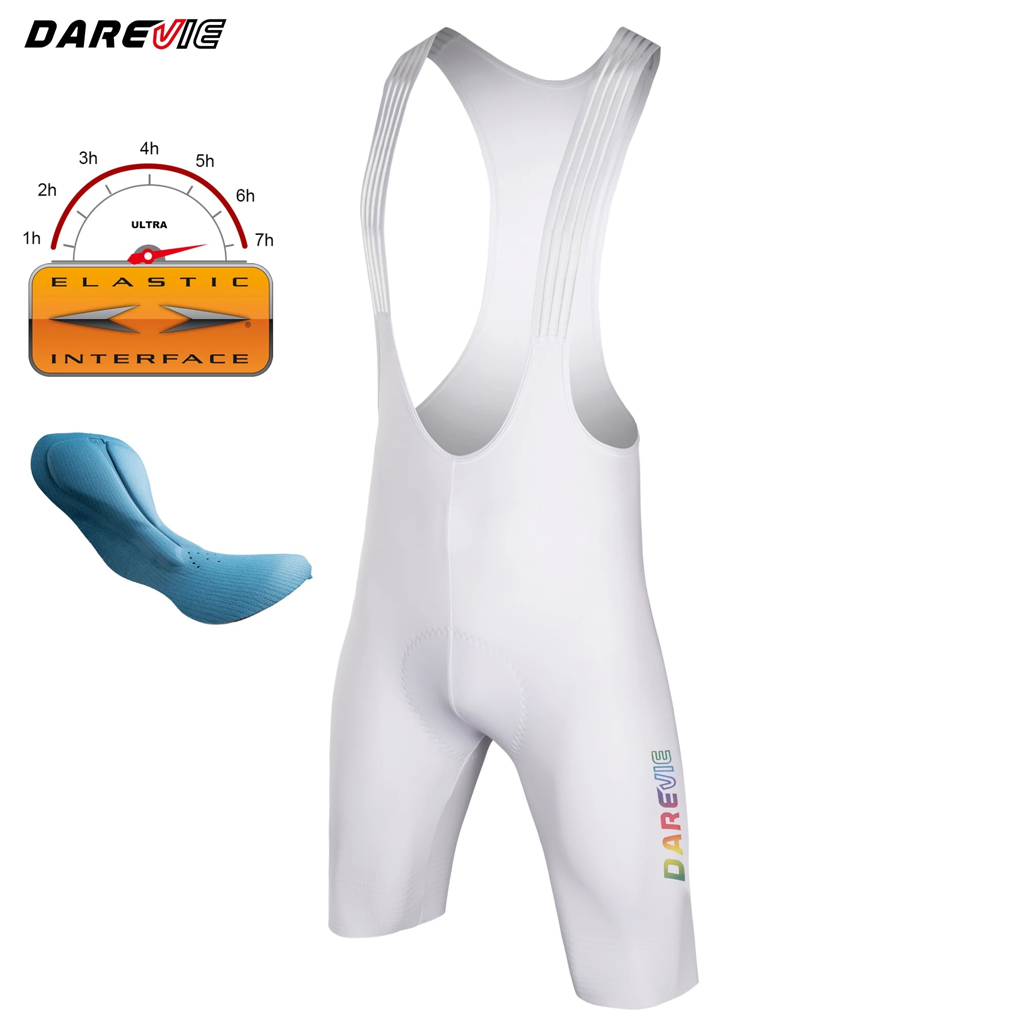 DAREVIE Radhose Seamless 4.0 Italien ELASTIC-INTERFACE Polster Radhose Diamond Beinabschluss Herren Trägerhose