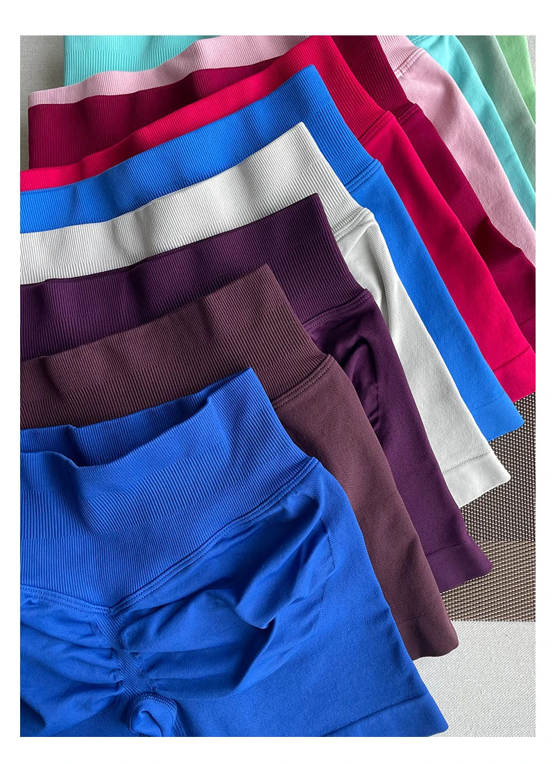 TKITK Shorts Nahtlose Yogahosen Damen Fitness Outfits Shark Bite Shorts für Fitnessstudio Laufen Radfahren Leggings