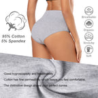 Molasus 5 Stück Damen Baumwollunterhosen Nahtlose Unterwäsche Hohe Taille Volle Abdeckung Damen Slips Set Atmungsaktive Unterhosen Übergröße