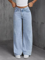 Damenjeans Y2K Kleidung Hellblaue weite Denim-Hose lockere Mode schlicht Stretch vier Jahreszeiten beliebt Freizeit