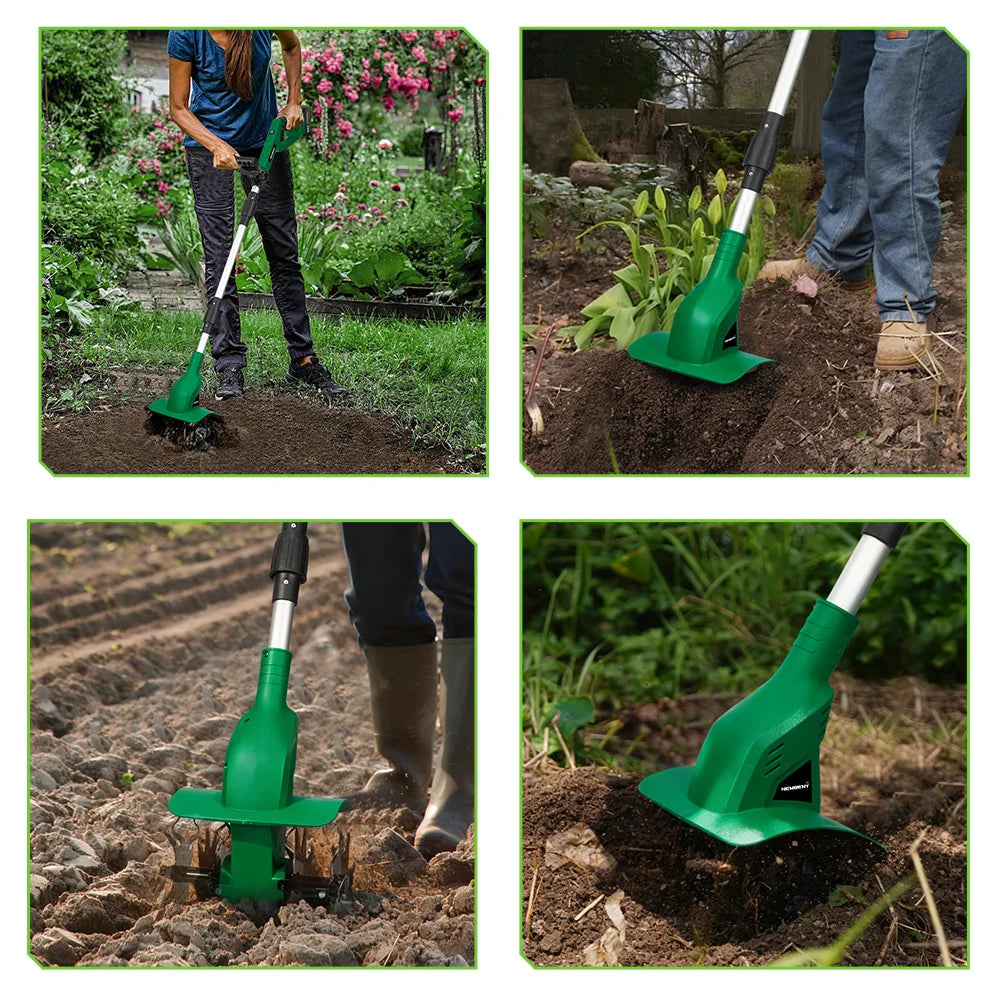 NewBeny Elektrische Gartenfräse Kultivator Vertikutierer Klappbare Bodenhacke Gartenwerkzeug