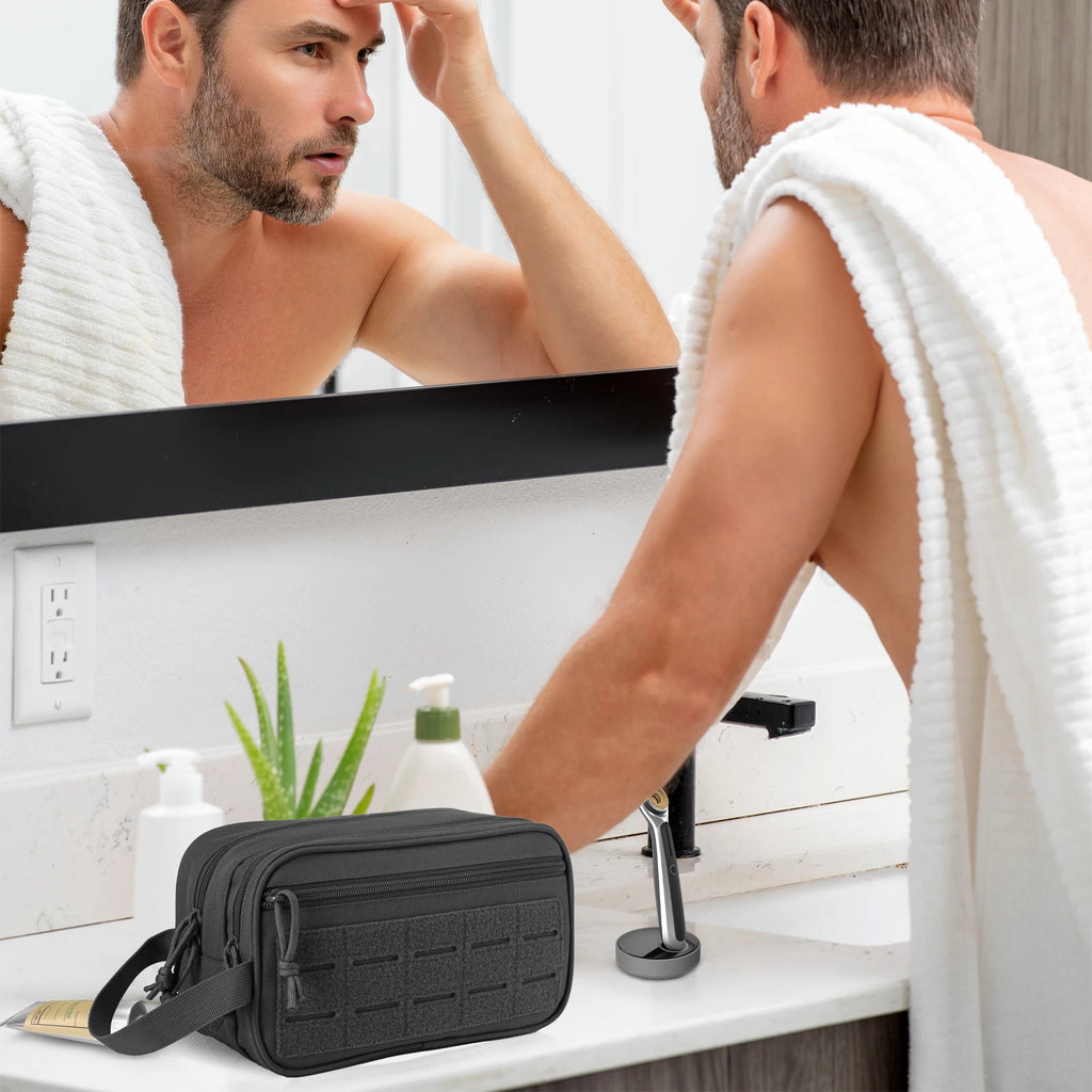 Taktische Kulturbeutel für Herren Hygienebeutel Herren Rasierkit Reise-Dusch-Kosmetiktasche Kosmetik-Organizer-Taschen